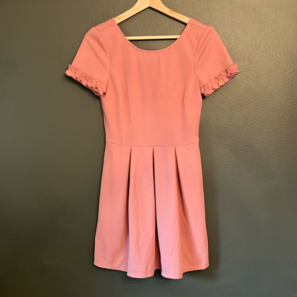Speechless Mauve Short Sleeve Ruffle Dress